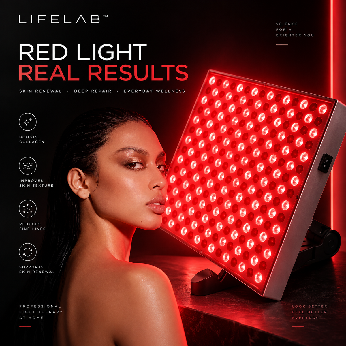 Red Light Therapy for Body and Face Panels with Stand Infrared Red Light Lamp Therapy Device