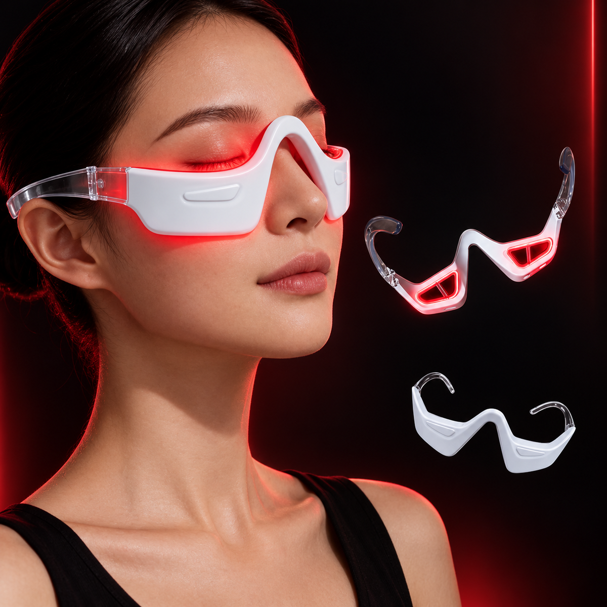 Portable Eye Care Device With Multi-Vibrational Levels & Red Light Rejuvenation
